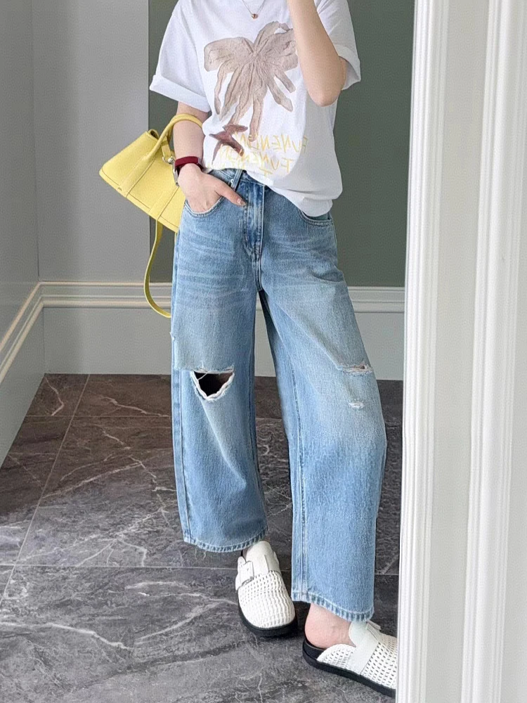 【宝宝】十三行牛仔裤女下单九分裤奶奶裤法棍