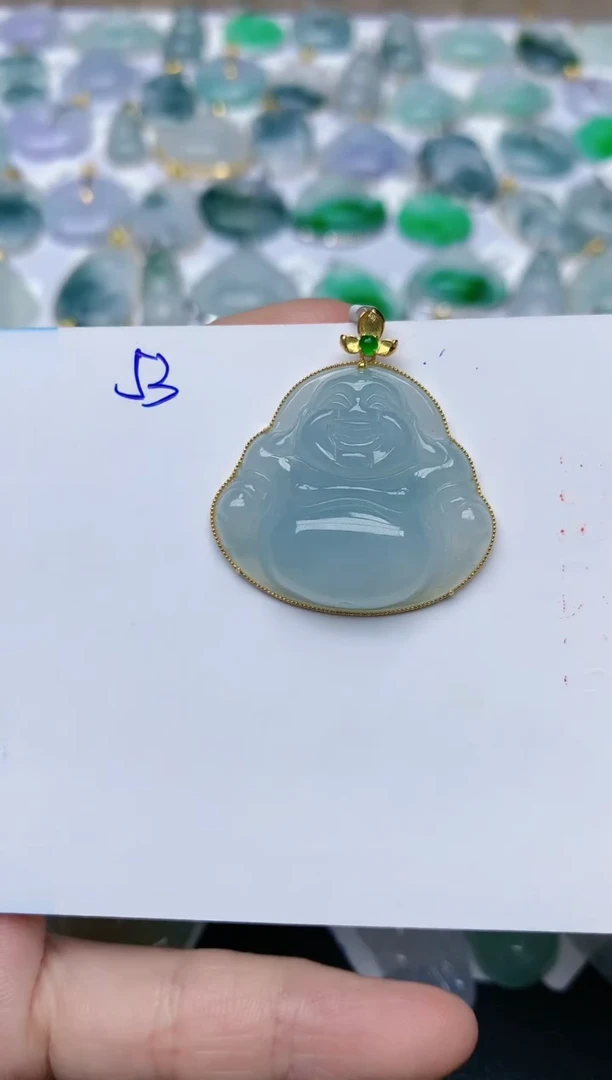 【闪购商品】翡翠颈饰18K金镶嵌天然翡翠A货    53