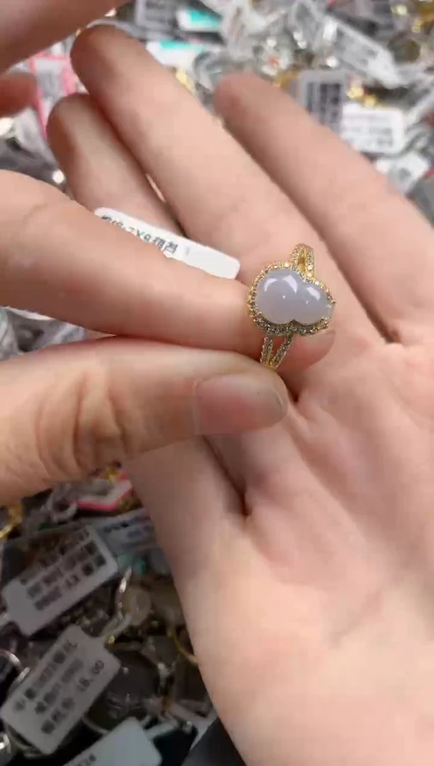 银S925镶嵌戒指翡翠4444----7