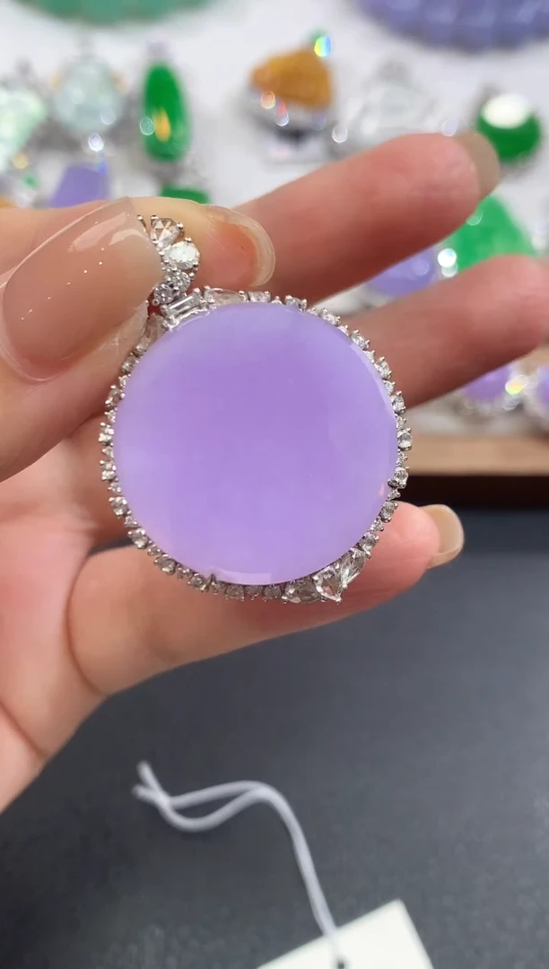 吊坠(不含链)18K金镶嵌翡翠小*米吊坠