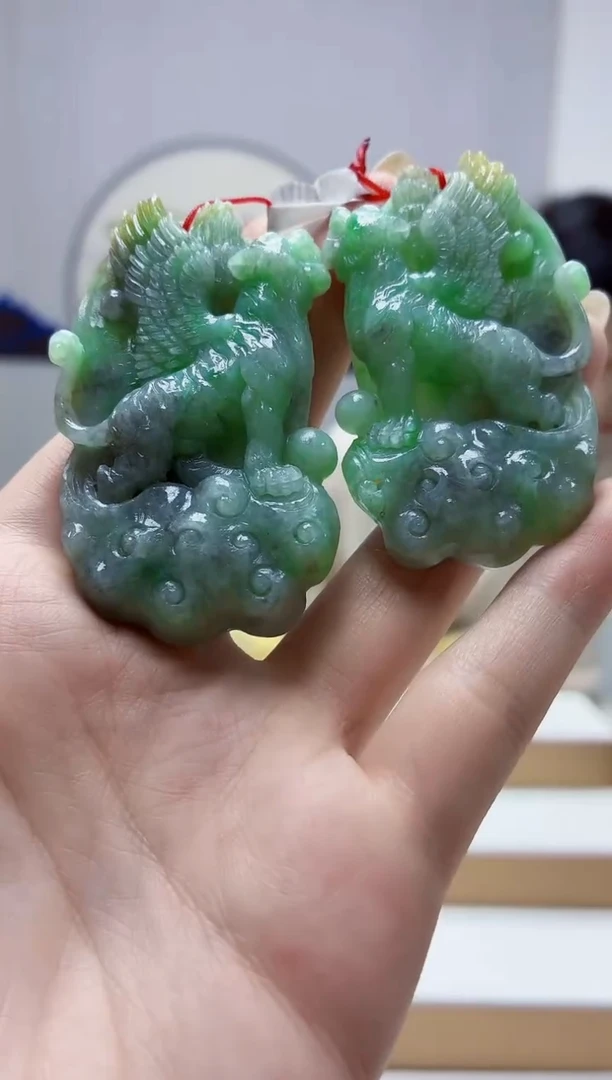 未镶嵌定制翡翠4812jw-毛货挂件一对84