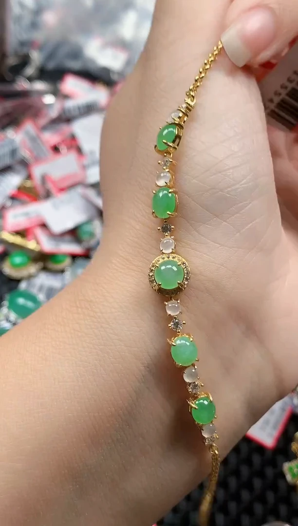 银S925镶嵌戒指翡翠天然A货缅甸翡翠