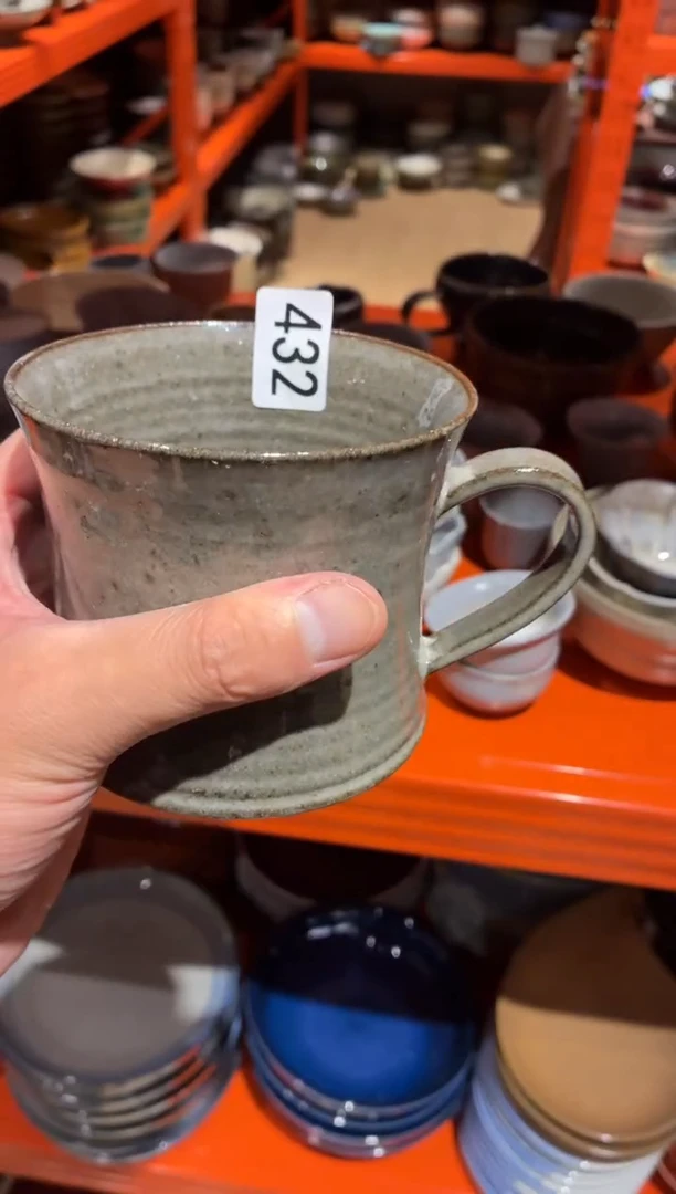 瓷片氵432微瑕粗陶咖啡杯1个