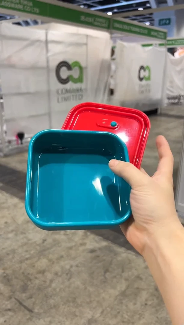 硅胶绿底红盖-0.3L正方排气盒