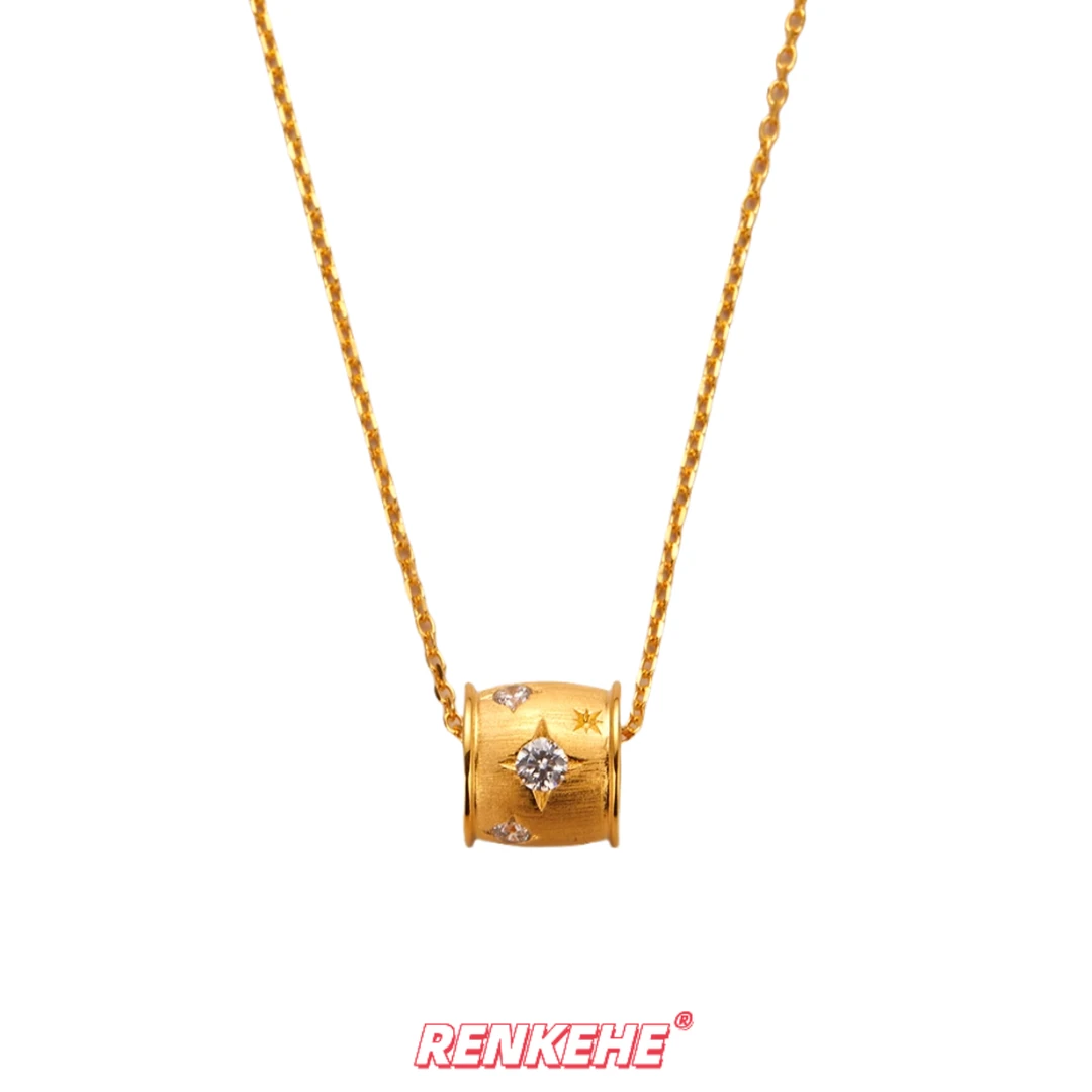 足金999六芒星转运珠可穿绳百搭经典精致水贝送女友情侣镶嵌款
