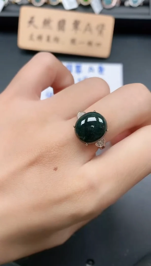 银S925镶嵌戒指翡翠111