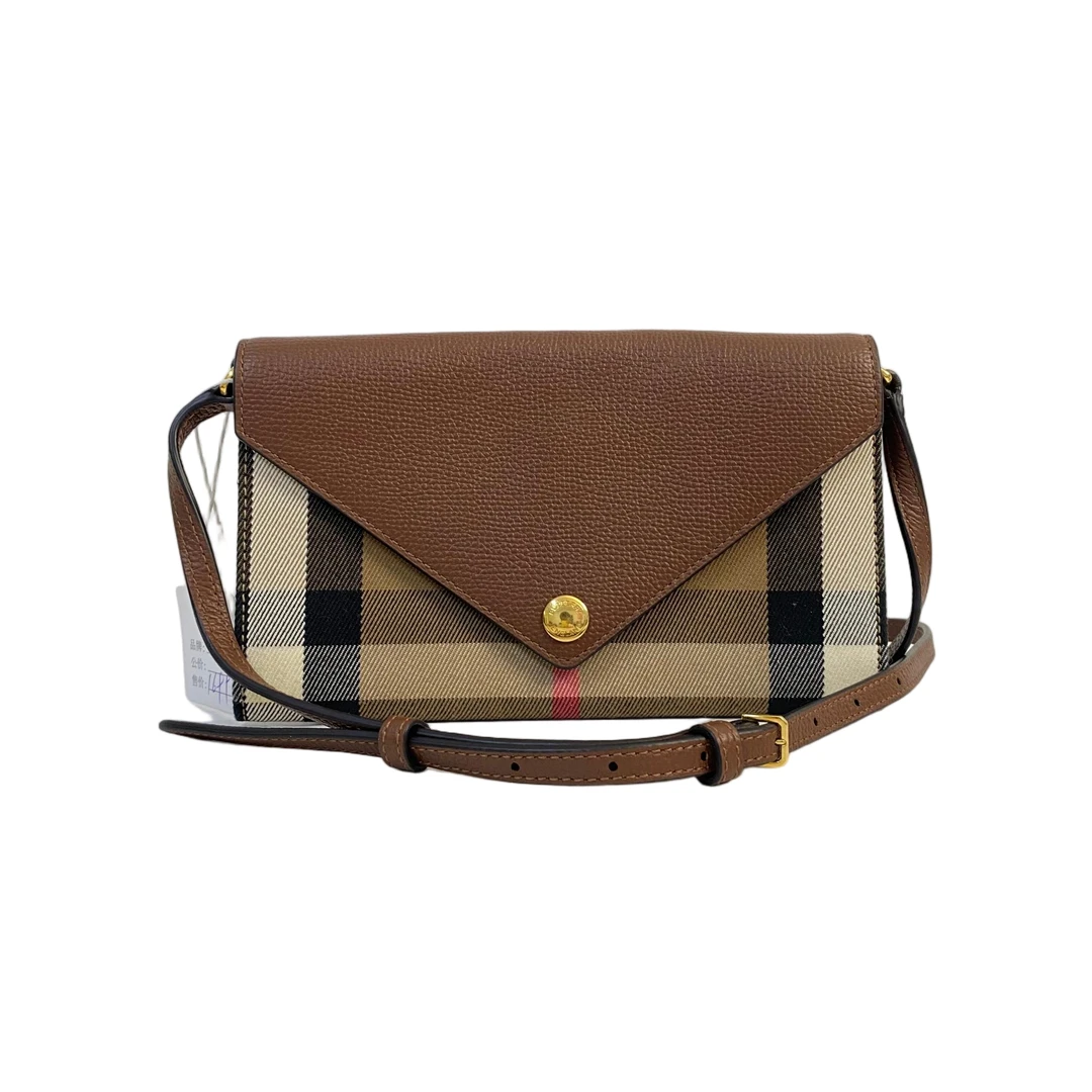 95新 BURBERRY/博柏利 经典格纹帆布单肩斜挎信封包 Y-51102
