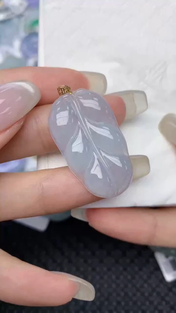 翡翠18K金镶嵌颈饰天然缅甸翡翠a货百元以上9元证书费自理