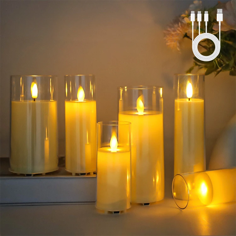 可充电遥控led电子蜡烛灯仿真石蜡餐厅装饰SPA馆酒店音乐会氛围灯