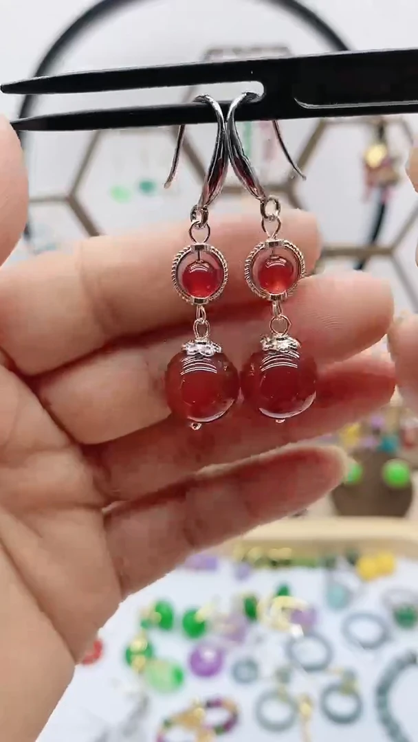 未镶嵌南红玛瑙耳饰008