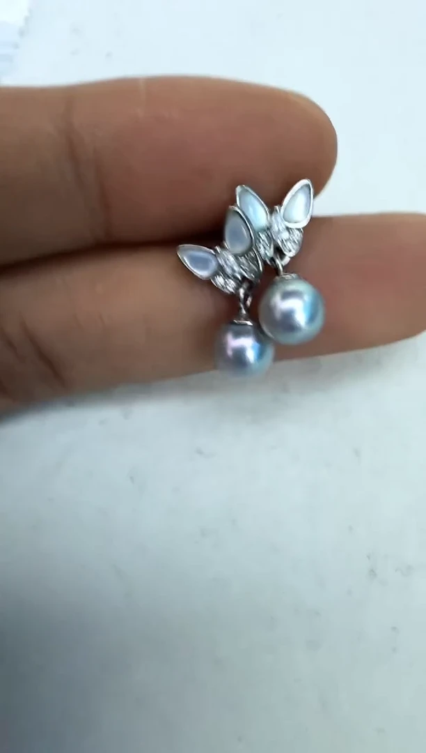 【闪购商品】海水珍珠耳饰银S925镶嵌耳钉