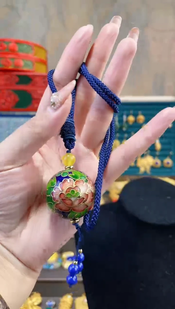 【闪购商品】非遗景泰蓝银蓝3.0单珠编绳款宝蓝