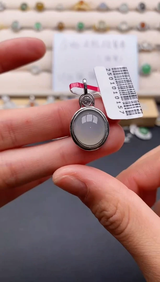 银S925镶嵌戒指翡翠4444444+8