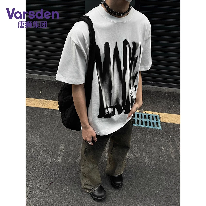 唐狮集团Varsden夏季新款潮流美式街头风短袖T恤男半袖圆领上衣