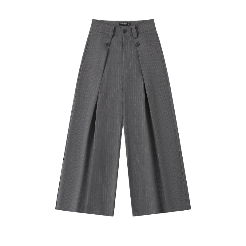 MANUSCRIPT条纹A字西裤 TR垂感廓形休闲裤  宽松阔腿通勤长裤