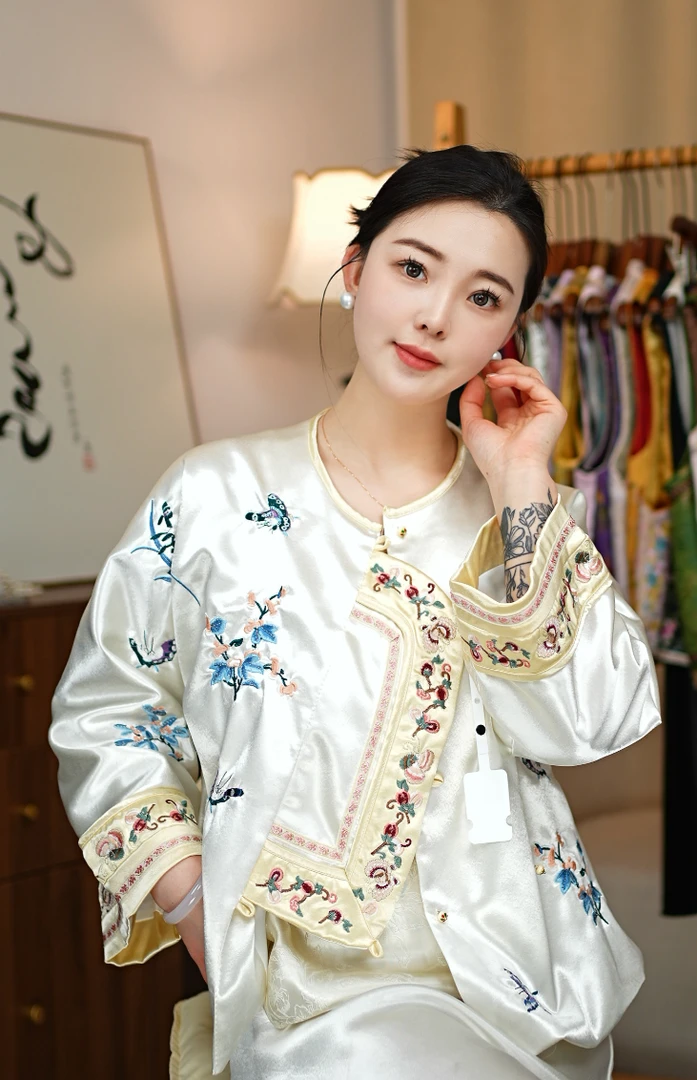 CHUNTIAN/李李国风【重工太太服】新中式宋锦提花外套