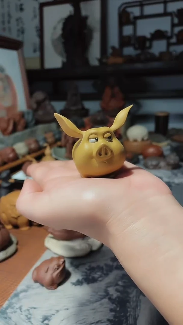 紫砂茶宠紫砂茶宠把件摆件猪