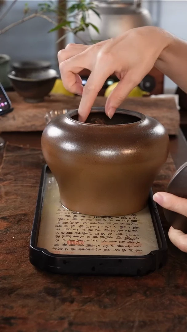 广西钦州坭兴陶纯手工纯柴烧杯2017老茶头