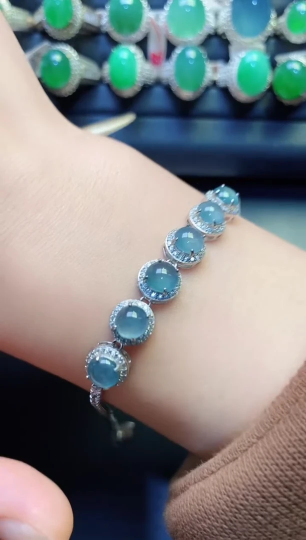 银S925镶嵌戒指翡翠天然