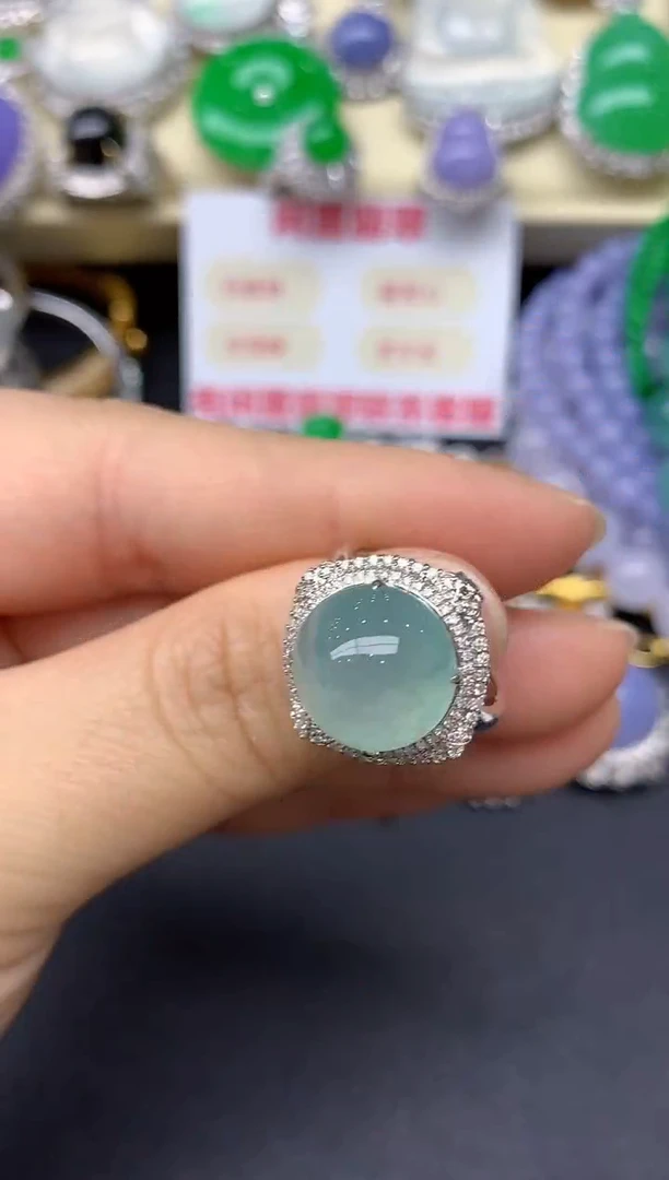 18K金镶嵌戒指翡翠331-翡翠雪姐天天见