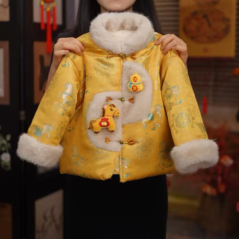 2026款【马纳百福】新中式拜年服  冬季保暖加厚国风儿童冬装25Y568