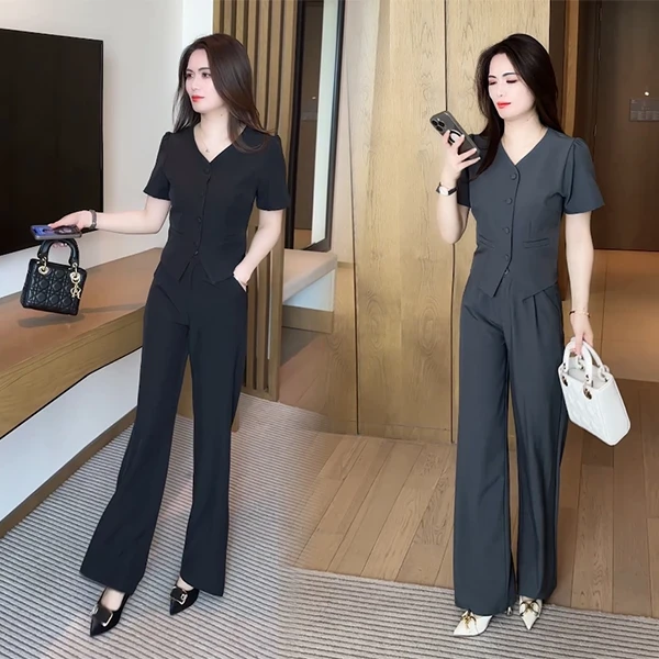 夏季新款小香风穿搭气质休闲显瘦不挑人减龄套装短袖洋气时尚