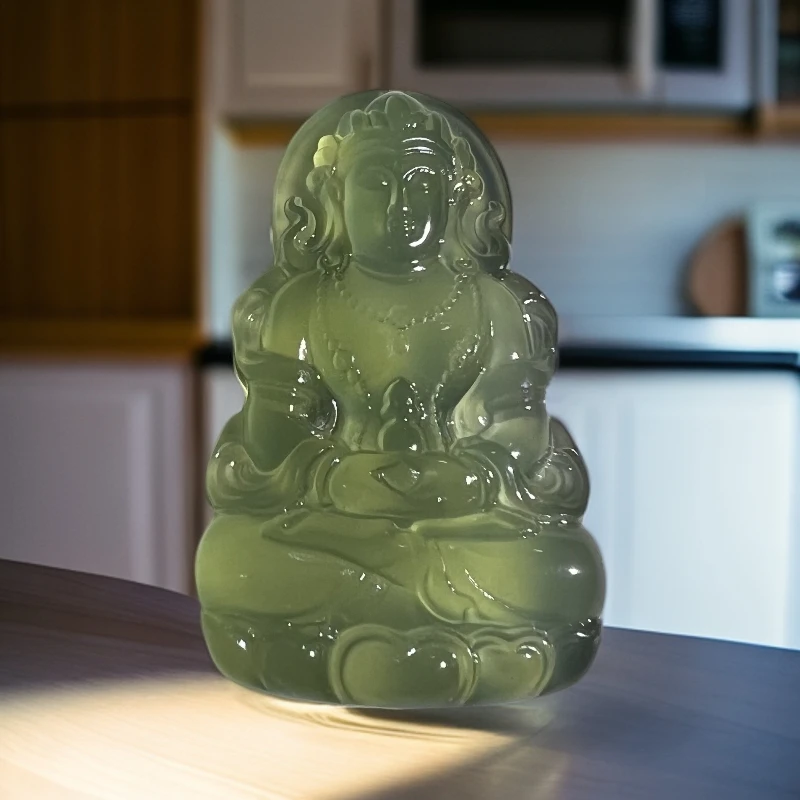 蛇纹石玉发一个吊坠