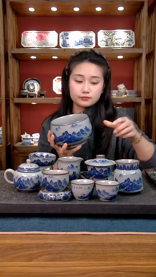 简装家用款10件套 老陶泥开片纹陶瓷茶具