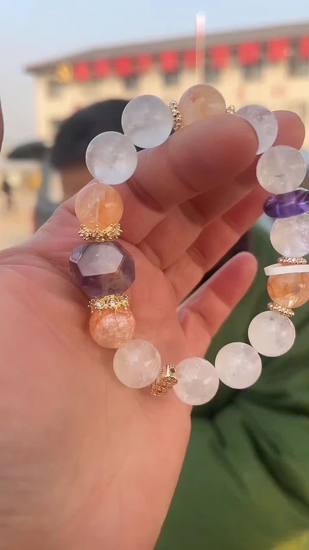 【闪购商品】水晶手链未镶嵌天然DIY手串多样性发一13mm