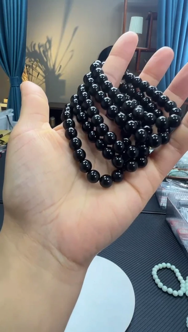 未镶嵌黑曜岩手串黑曜石手串 多样性发一件