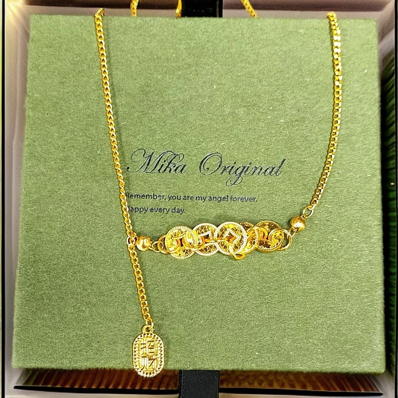 Y哥-五帝钱招财进宝项链c126