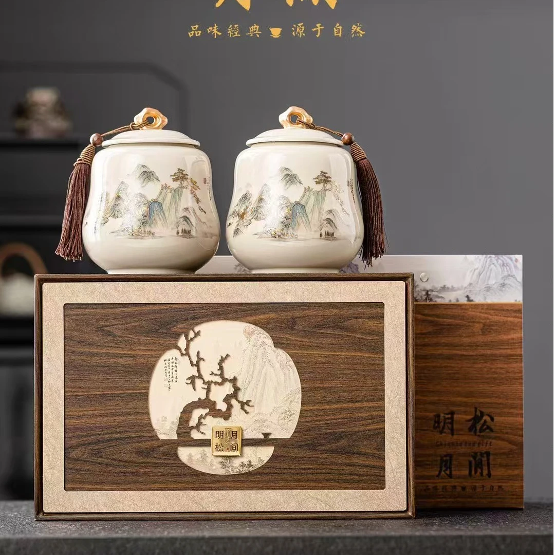 【顺丰发货】明前碧螺春绿茶茶叶头采碧螺春陶瓷礼盒装-明月松间