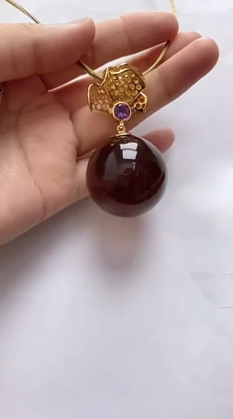 【闪购商品】琥珀裸石银S925镶嵌琥珀吊坠