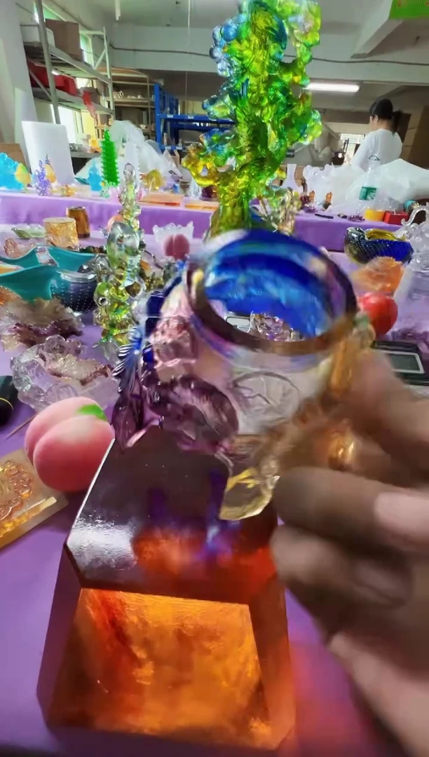 手工艺品琉璃古法琉璃茶漏摆件