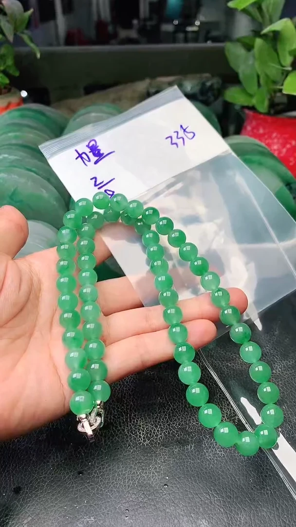 定制石英质玉（非洲翠）力***油项链