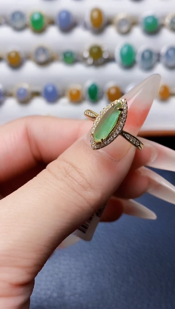 银S925镶嵌戒指翡翠0119