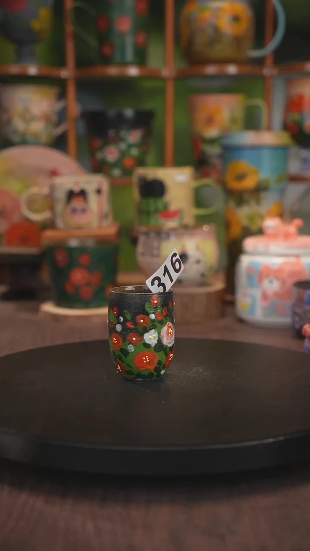 紫砂油画釉下彩手绘316