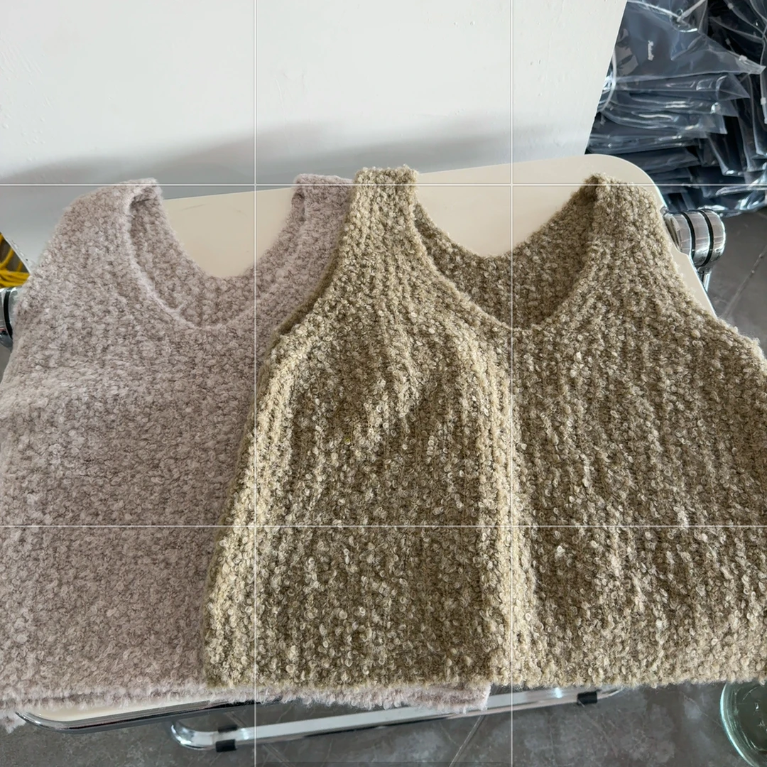 【哈尼家2】慵懒时尚 双色毛绒马甲Y120