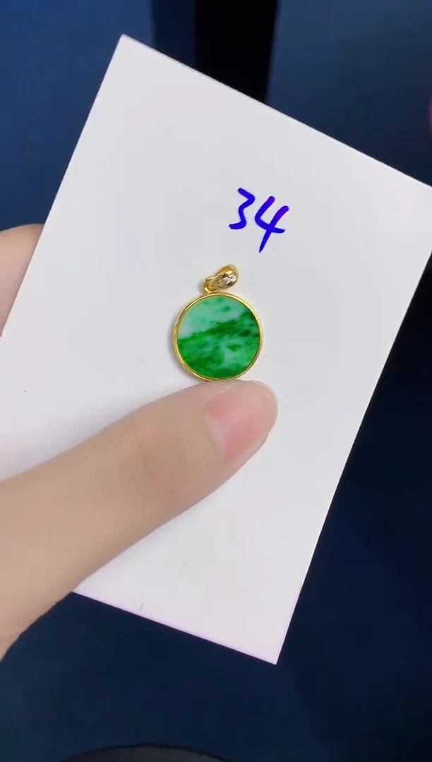 颈饰银S925镶嵌翡翠天然翡翠缅甸A货