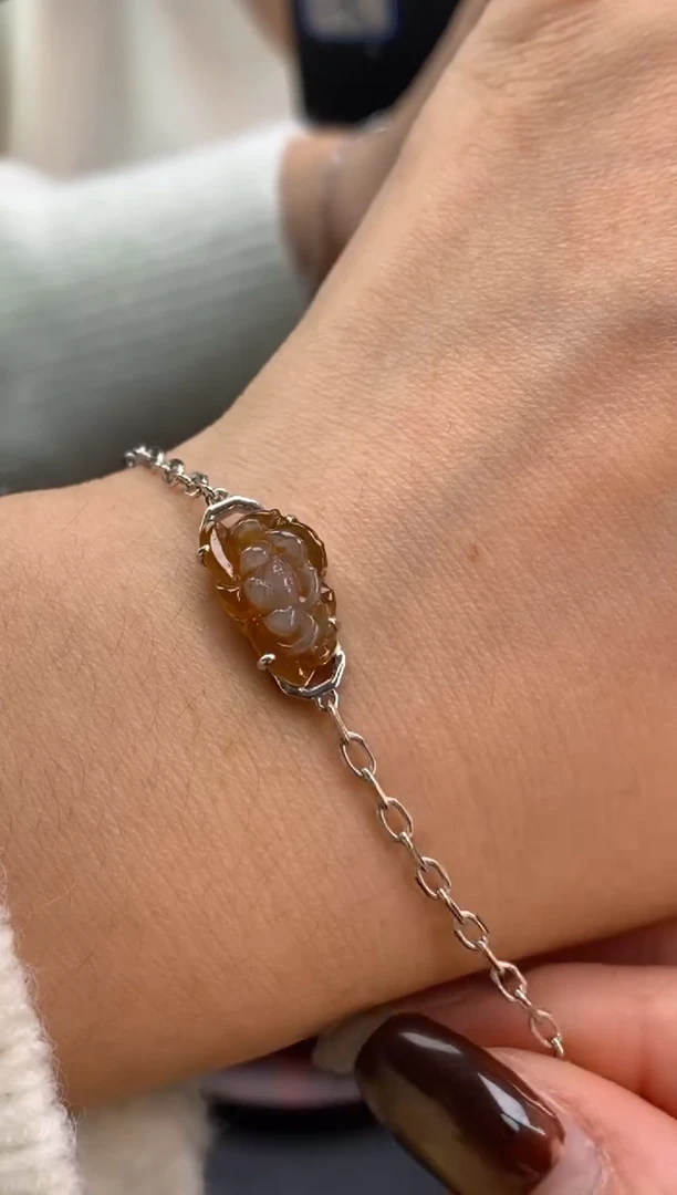 颈饰银S925镶嵌翡翠净货16870