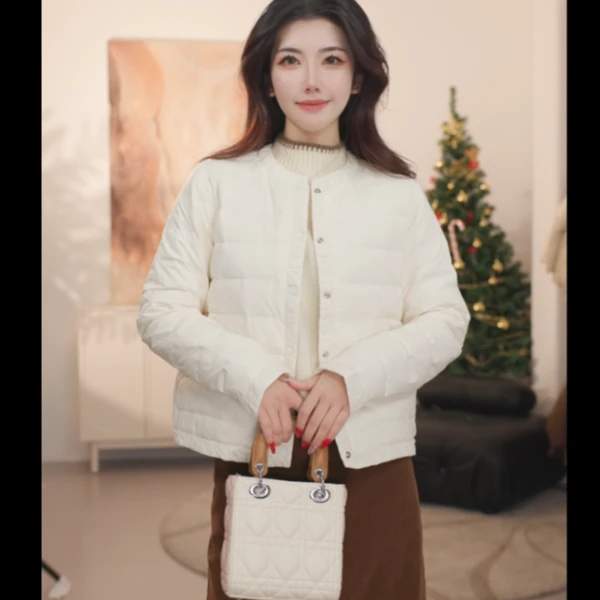 【好羽绒】茵曼冬季90鸭绒加厚羽绒服翻领慵懒百搭舒适保暖短款外套