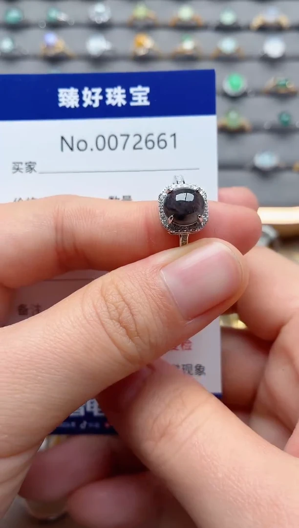 银S925镶嵌戒指翡翠1