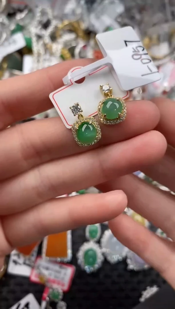 银S925镶嵌戒指翡翠444                7