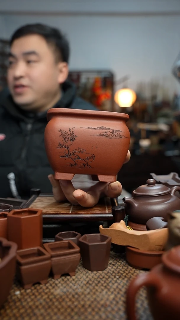 紫砂花盆用****7長木軒精品紫砂