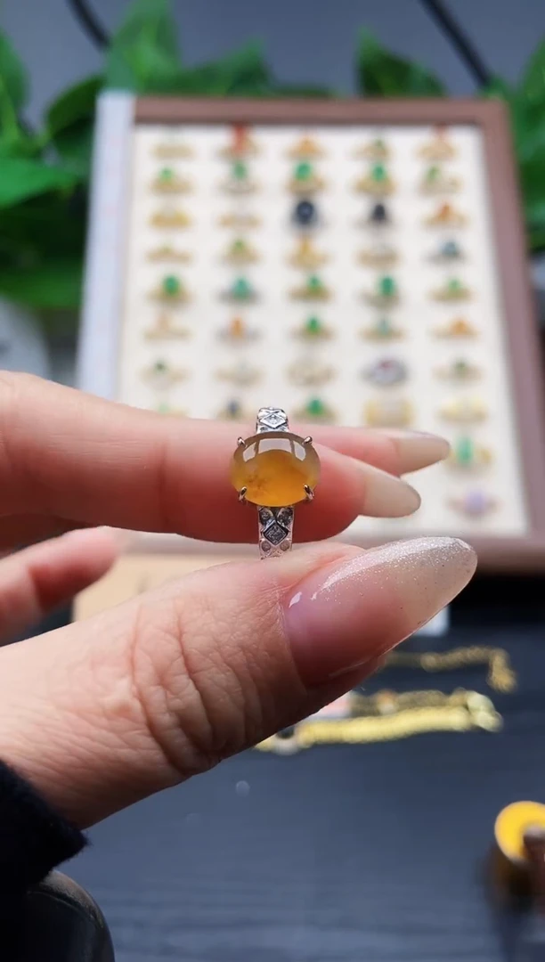 银S925镶嵌戒指翡翠12