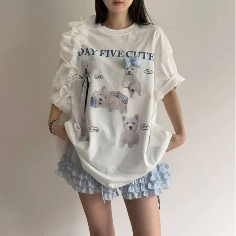 NICE圈圈、韩系直喷西高地狗狗甜美风短袖T恤A3328