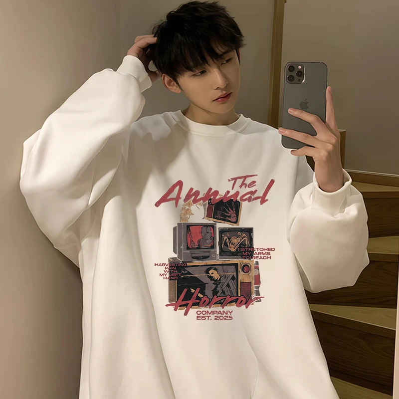 重磅卫衣春秋纯色圆领卫衣男女生款冬季卫衣打底衫潮牌宽松长袖T