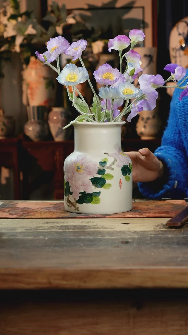 【闪购商品】瓷片景德镇纯手工釉下彩精品花瓶