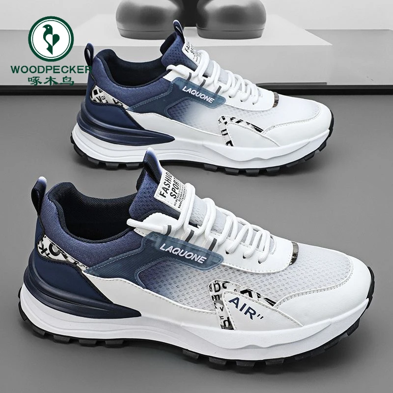 【正品】啄木鸟男鞋春季潮牌透气网面网鞋青年时尚运动休闲老爹潮鞋