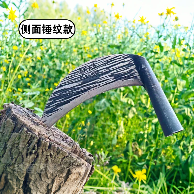 【工厂直销】锰钢割草镰刀长柄锋利农用老式户外除草砍草专用割草刀